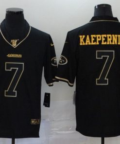 Men's San Francisco 49ers #7 Colin Kaepernick Black Golden Edition Stitched Jersey