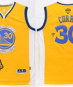 Warriors #30 Stephen Curry Gold The Finals Patch Stitched NBA Jersey