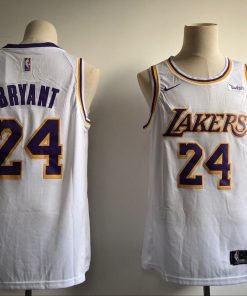 Men's Los Angeles Lakers #24 Kobe Bryant White 2018/19 Association Edition Swingman Stitched NBA Jersey