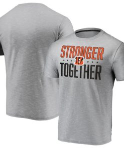 Men's Cincinnati Bengals Grey Charcoal Stronger Together T-Shirt