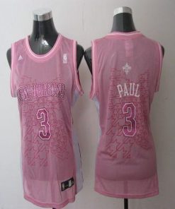 Hornets #3 Chris Paul Pink Women Fashion Stitched NBA Jersey