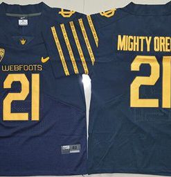 Ducks #21 Mighty Oregon Navy Blue Webfoots 100th Rose Bowl Game Elite Stitched NCAA Jersey