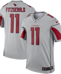 Men's Arizona Cardinals Larry Fitzgerald Silver Inverted Legend Jersey