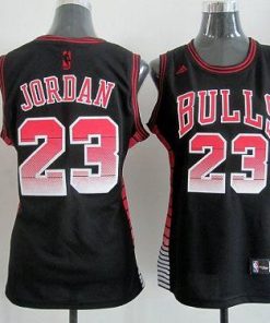 Bulls #23 Michael Jordan Black Women's Vibe Stitched NBA Jersey