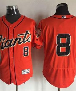 Giants #8 Hunter Pence Orange Flexbase Authentic Collection Stitched MLB Jersey