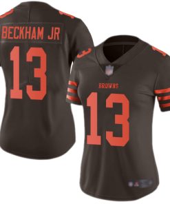 Women's Cleveland Browns #13 Odell Beckham Jr. Brown Color Rush Limited Stitched NFL Jersey(Run Small)