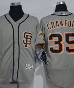 Giants #35 Brandon Crawford Grey Flexbase Authentic Collection Road 2 Stitched MLB jerseys