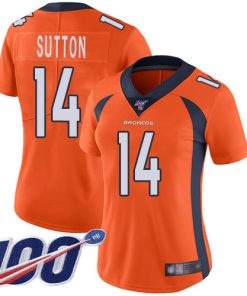Women's Denver Broncos #14 Courtland Sutton 2019 Orange 100th Season Vapor Untouchable Limited NFL Stitched NFL Jersey(Run Small)