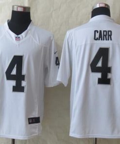 Nike Raiders #4 Derek Carr White Men's Stitched NFL Game Jersey