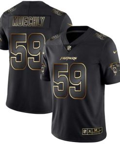 Men's Carolina Panthers #59 Luke Kuechly 2019 Black Gold Edition Stitched NFL Jersey