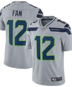 Men's Seattle Seahawks #12 Fan Nike Gray Vapor Untouchable Limited Stitched NFL Jersey