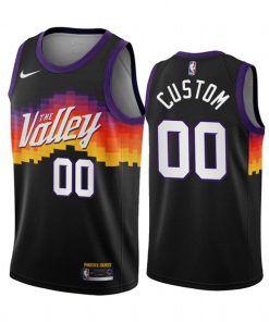 Men's Phoenix Suns Customized Black City Edition 2020-21 No Little Plans Stitched NBA Jersey