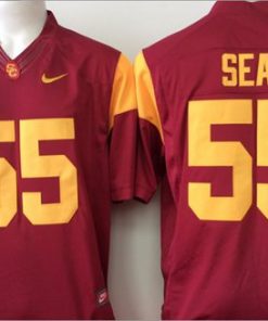 Trojans #55 Junior Seau Red Limited Stitched NCAA Jersey