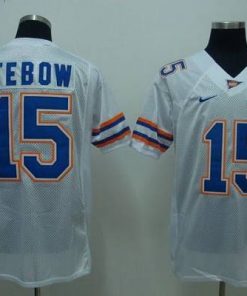 Gators #15 Tim Tebow White Stitched NCAA Jersey