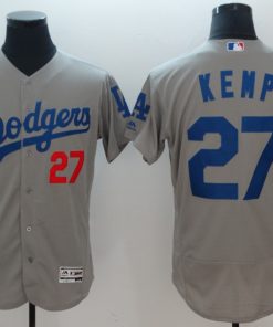 Men's Los Angeles Dodgers #27 Matthew Kemp Gray Flexbase  Stitched  Jersey