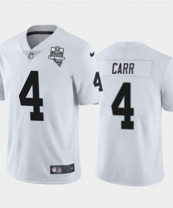 Men's Oakland Raiders White #4 Derek Carr 2020 Inaugural Season Vapor Limited Stitched NFL Jersey