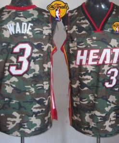 Heat #3 Dwyane Wade Camo Stealth Collection Finals Patch Stitched NBA Jersey