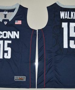 Huskies #15 Kemba Walker Navy Blue Basketball Stitched NCAA Jersey