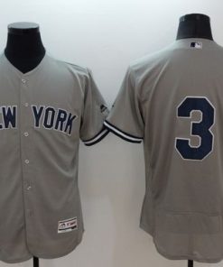 Yankees #3 Babe Ruth Grey Flexbase Authentic Collection Stitched MLB Jersey