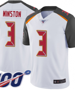 Men's Tampa Bay Buccaneers #3 Jameis Winston White 2019 100th Season Vapor Untouchable Limited Stitched NFL Jersey
