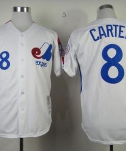 Mitchell And Ness 1982 Expos #8 Gary Carter White Throwback Stitched MLB Jersey