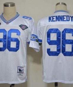 Mitchell And Ness Hall of Fame 2012 Seahawks #96 Cortez Kennedy White Stitched Throwback NFL Jersey