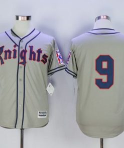 New York Knights The Natural #9 Roy Hobbs Grey Movie Stitched Baseball Jersey