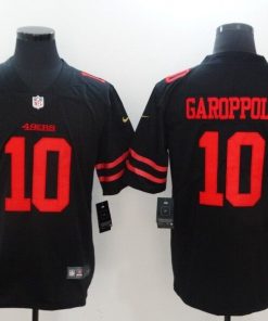 Men's Nike San Francisco 49ers #10 Jimmy Garoppolo Black Vapor Untouchable Limited Stitched NFL Jersey