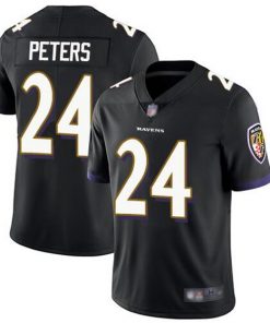 Men's Baltimore Ravens #24 Marcus Peters Black Vapor Untouchable NFL Jersey