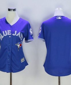 Blue Jays Blank Blue Alternate 40th Anniversary Women's Stitched MLB Jersey