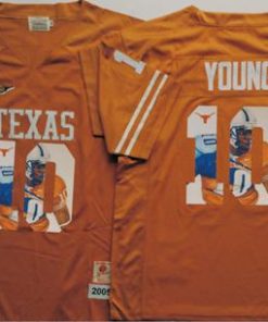 Longhorns #10 Vince Young Orange Player Fashion Stitched NCAA Jersey