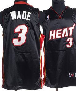 Heat #3 Dwyane Wade Stitched Black NBA Jersey