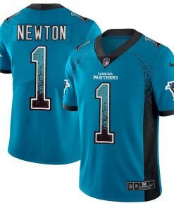 Men's Panthers #1 Cam Newton Blue 2018 Drift Fashion Color Rush Limited Stitched NFL Jersey