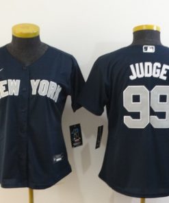 Women's New York Yankees #99 Aaron Judge Navy Cool Base Stitched MLB Jersey(Run Small)