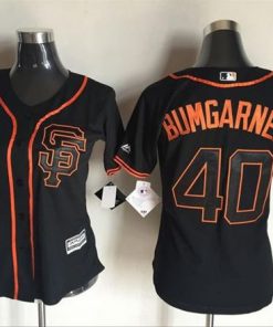 Giants #40 Madison Bumgarner Black Women's Alternate Stitched MLB Jersey