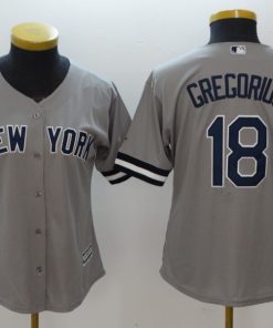 Women's New York Yankees #18 Didi Gregorius Gray Cool Base Stitched MLB Jersey