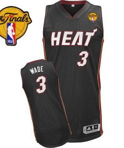 Heat Finals Patch #3 Dwyane Wade Revolution 30 Black Stitched NBA Jersey