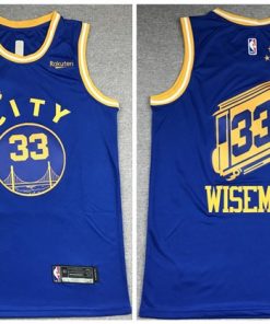 Men's Golden State Warriors #33 James Wiseman 2020-2021 Dri-FIT Hardwood Classic Blue Stitched Jersey