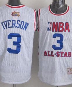 Mitchell And Ness 76ers #3 Allen Iverson White 2003 All Star Stitched NBA Jersey