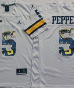 Wolverines #5 Jabrill Peppers White Player Fashion Stitched NCAA Jersey