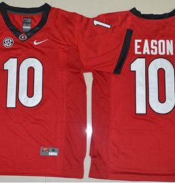 Bulldogs #10 Jacob Eason Red Limited Stitched NCAA Jersey