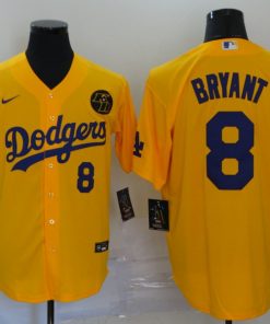 Men's Los Angeles Dodgers Orange #8 Kobe Bryant 2020 KB Patch Cool Base Stitched MLB Jersey