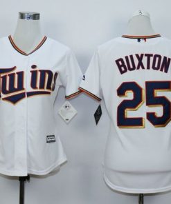 Twins #25 Byron Buxton White Home Women's Stitched MLB Jersey
