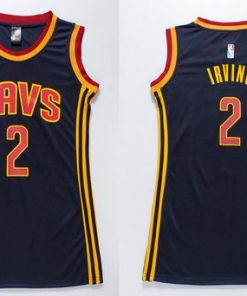 Cavaliers #2 Kyrie Irving Navy Blue Women's Dress Stitched NBA Jersey