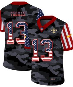 Men's New Orleans Saints #13 Michael Thomas 2020 Camo USA Flag Limited Stitched NFL Jersey