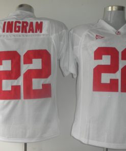 Crimson Tide #22 Mark Ingram White Stitched NCAA Jersey