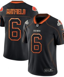 Men's Cleveland Browns #6 Baker Mayfield Black 2018 Lights Out Color Rush NFL Limited Stitched Jersey