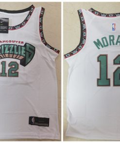 Men's Memphis Grizzlies #12 Ja Morant White Throwback Stitched Jersey