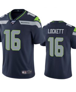 Men's Seattle Seahawks #16 Tyler Lockett Navy 2019 100th Season Vapor Untouchable Limited Stitched NFL Jersey