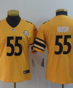 Women's Pittsburgh Steelers #55 Devin Bush Gold Inverted Legend Stitched NFL Jersey(Run Small)